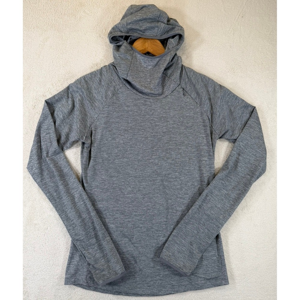 Nike‎ Running Dri-FIT Hoodie Grey Heather Cow Neck 685818-065 Womens Small